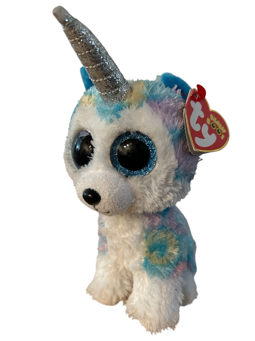 Ty Beanie Boos Unicorn Helena Plush with Silver Horn pastels